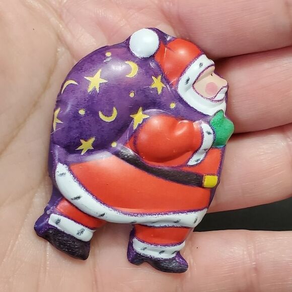 Vintage metal Santa brooch - Picture 1 of 6